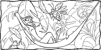 A coloring page of the lion king